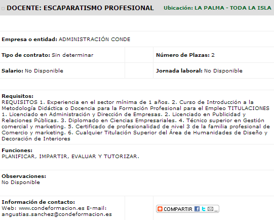 Docente de Escaparatismo Profesional