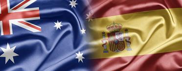 Banderas Australia y España. Programa de Movilidad