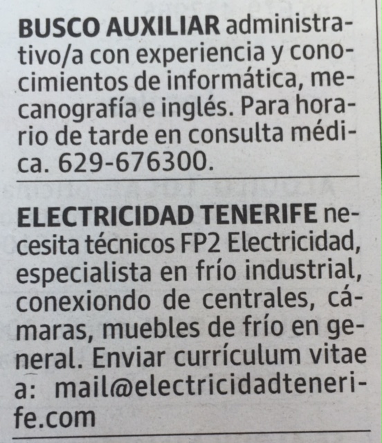 Ofertas: Administrativo/a + Técnicos en Electricidad