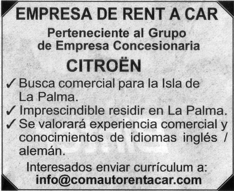 Oferta de Empleo: Comercial