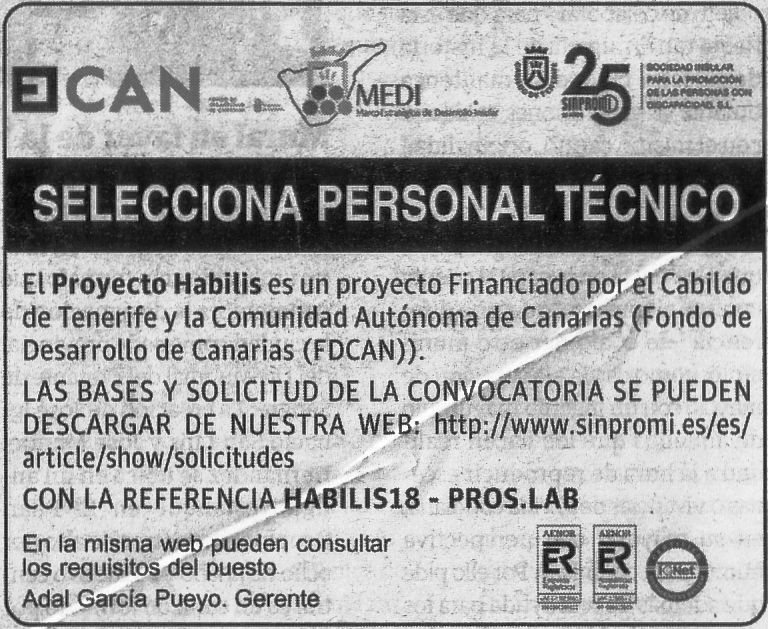 Oferta de Empleo: Personal Técnico para el Proyecto Habilis (Prospector/a Laboral)