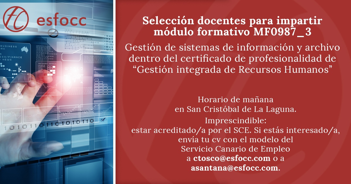 Docente de "Gestión Integrada de Recursos Humanos" en San Cristóbal de La Laguna