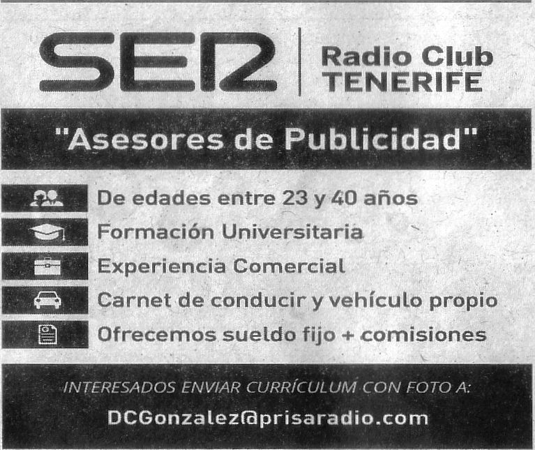 Oferta: Asesores/as de Publicidad para Tenerife